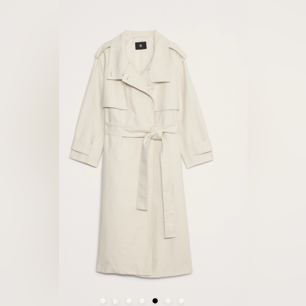 Banana Republic NEW button front belted midi trench coat XXL classic FALL career - Picture 4 of 11